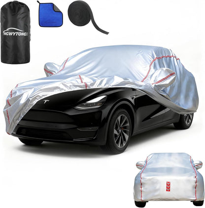 Car Cover for Sedan, Waterproof All Weather Heavy Duty, 360° Underbody Wrap Windproof Design, Quick Install Outdoor Vehicle Cover, Fits 186-193 in