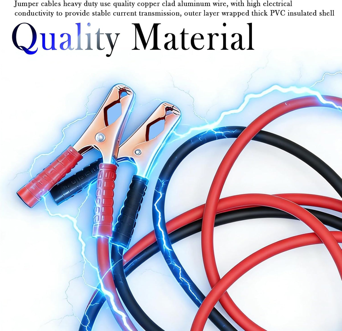 67" Car Jumper Cables Heavy Duty,Jumper Cables for Car Battery Clamps for Emergency Roadside Power Supply,Universal Alligator Clips Jumpers Cable for Cars,SUVs,Trucks