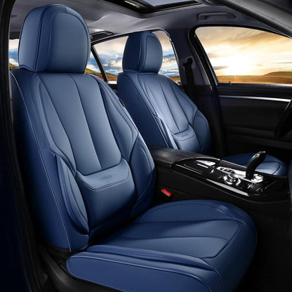 Coverado Seat Covers Full Set, Black Seat Covers for Cars 5 Seats, Car Seat Protector, Waterproof Nappa Leather Car Seat Cushion, Front and Rear Car Seat Cover Fit for Most Sedans SUV Pick-up Truck - Colors B