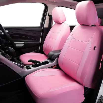 Flying Banner Carbon Fiber Leather Vehicle Seat Covers, Leopard Gray Black, Universal Fit - 8PCS