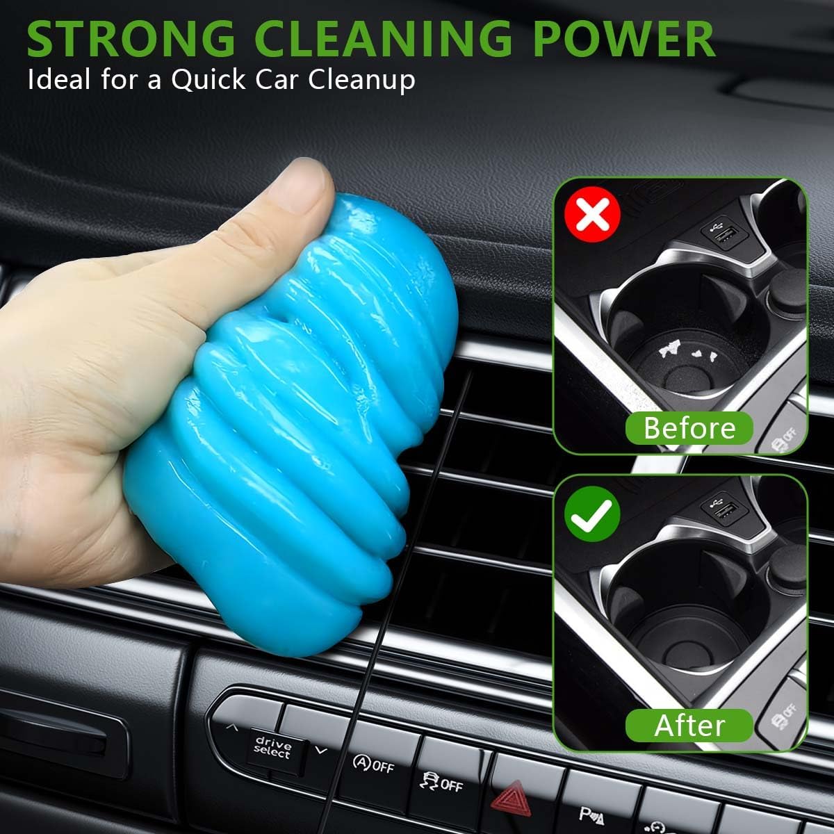 SenseYo 2 Pack Car Cleaning Gel Slime Clean Putty Dust Remover Car Interior Cleaner Kit Supplies Accessories Auto Detailing Tools for Air Vents Consoles Cup Holders Keyboards Notebook Camera