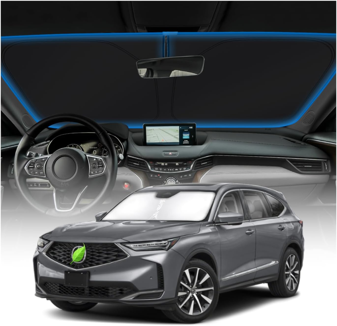KUST Windshield Sun Shade for Toyota RAV4 2019-2022 2023 2024 2025 2026 Window Accessories Shade Sun Visor Cover Foldable Block UV Rays - Colors D