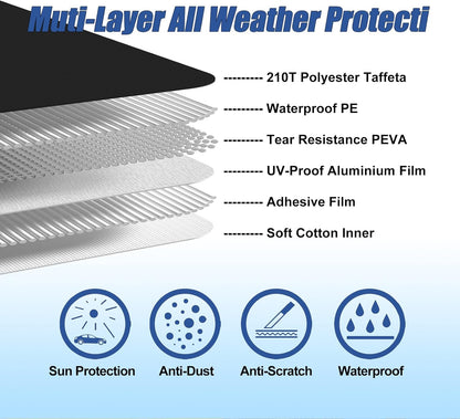 Waterproof Car Covers Fit for1960-1980 Volkswagen Beetle Bug Sedan 2-Door Saloon(Black) 210T Custom Heavy Duty Waterproof All Weather Protection Outdoor