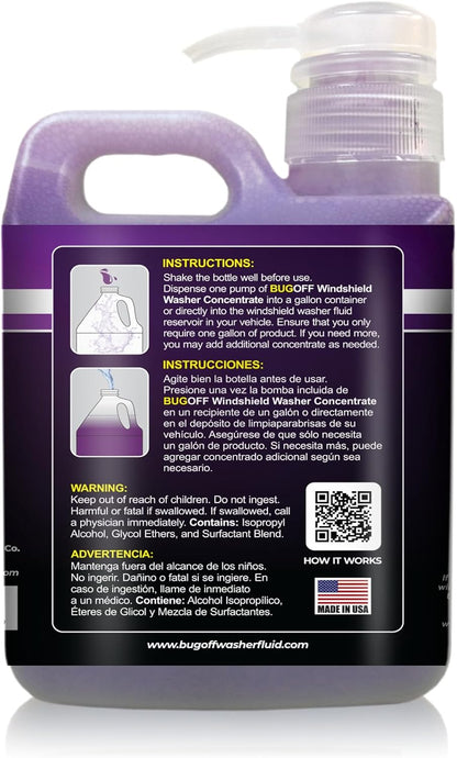 BUGOFF Windshield Washer Fluid Ultra-Concentrated (Professional 200+ Gallons)