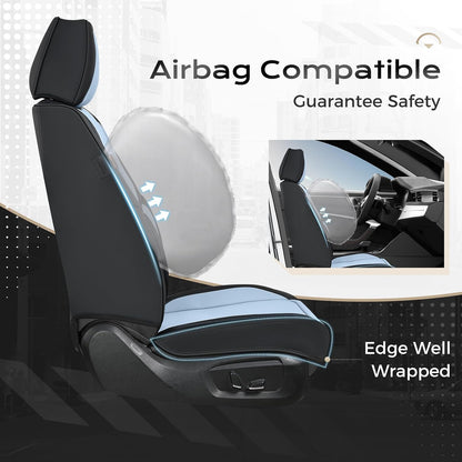 Coverado Seat Covers Full Set, Black Seat Covers for Cars 5 Seats, Car Seat Protector, Waterproof Nappa Leather Car Seat Cushion, Front and Rear Car Seat Cover Fit for Most Sedans SUV Pick-up Truck - Colors B