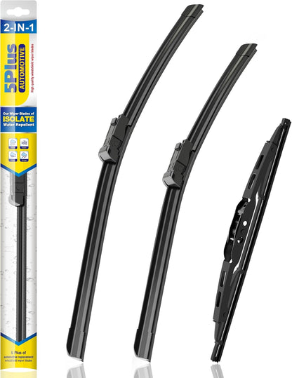 5 PLUS® Silicone Windshield Wipers Replacement for 2007-2014 Ford edge, 2007-2015 Lincoln MKX Wiper Blades(Set of 3),Automotive Replacement Windshield Wiper Blades For My Car-26"/20"/14" - Colors A