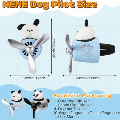 Tallew Car Air Freshener Cute Duck Car Vent Clip Diffuser with Rotating Propeller Outlet Vent 2.5" x 2.4" x 2.1" Easy to Install Included 2 Scents Aroma Tablets Aromatherapy Ornament Auto Accessories