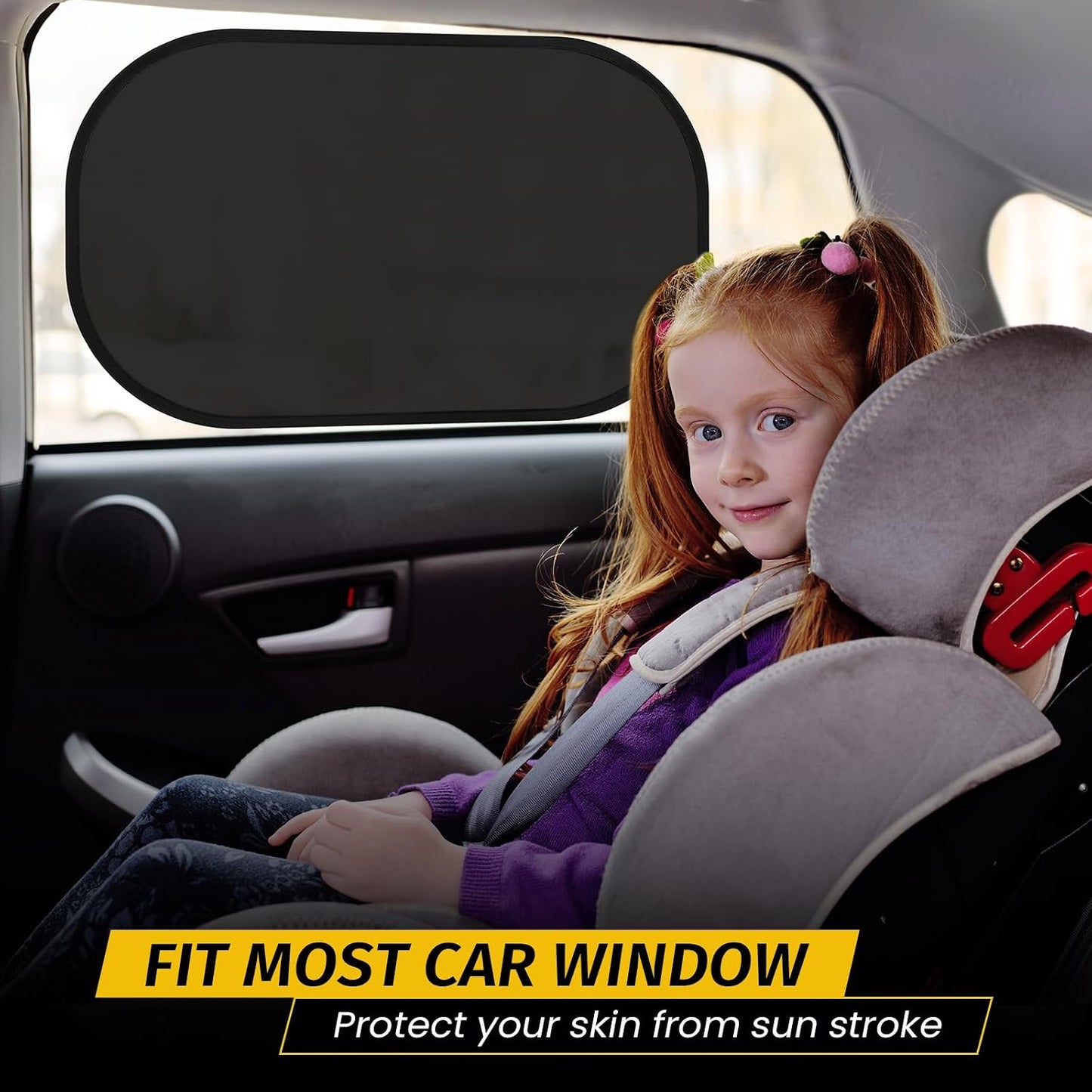 4 Pack Car Window Shade - 20″ × 12″ Car Side Window Covers for Baby, Cars Window Sun Shade, Glare Shield and UV Rays Protection for Your Child, Mesh Window Shades for Baby