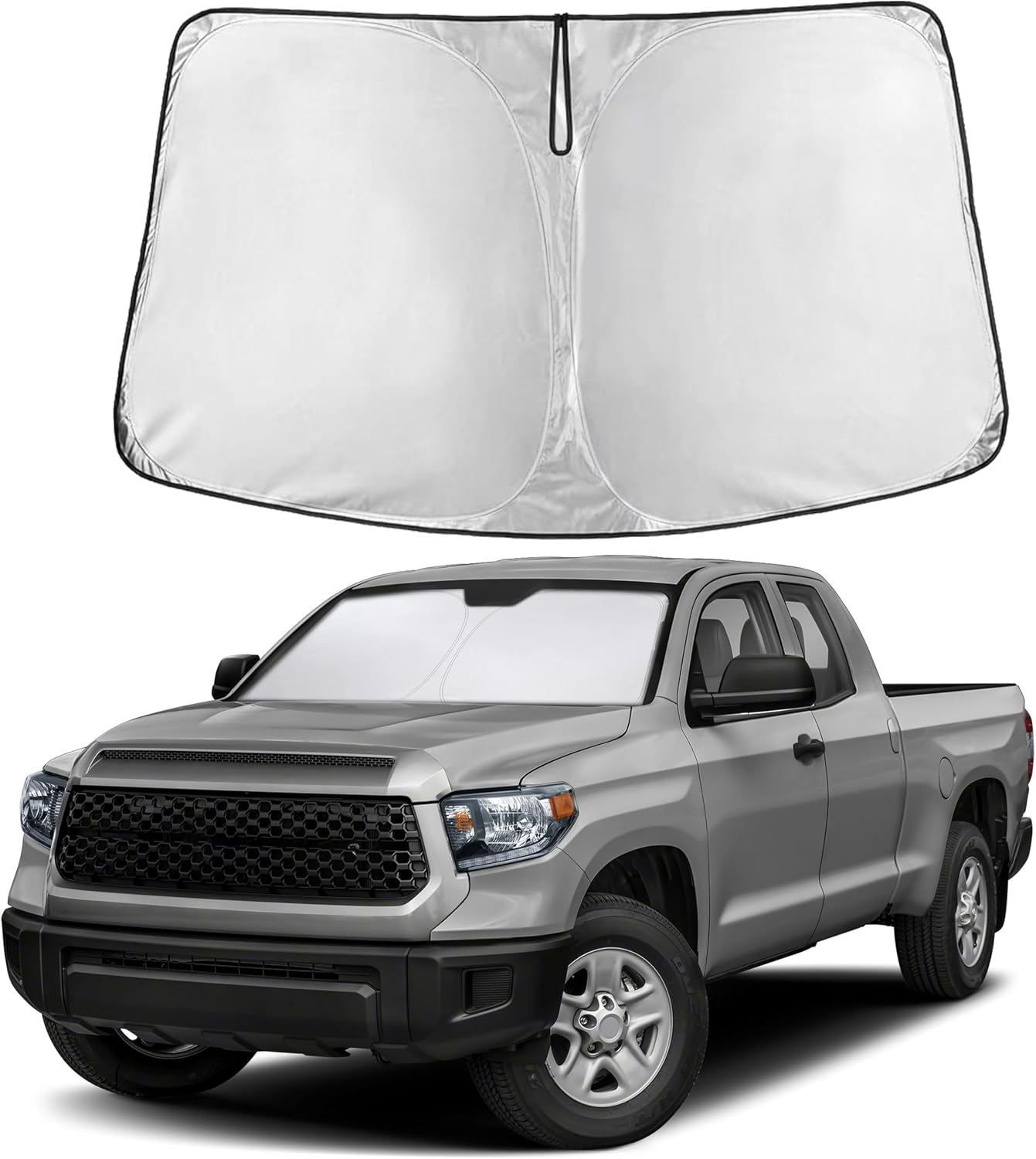 EcoNour Car Windshield Sun Shade | 2025 Upgraded Innovative No-Light-Pass Technology for Maximum Coverage | Foldable Sun Shade Keeps Your Vehicle Cool | Must-Have Car Accessories | Small (59" x 29") - Colors L