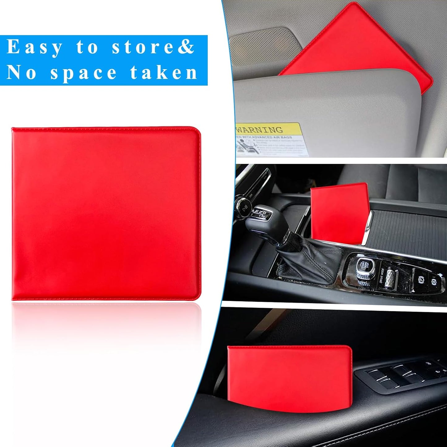 Kewucn 1 PC Car Registration Insurance Holder, Essential Auto Card Glove Box Organizer, Vehicle Interior Accessories Perfect for Most Car, Truck, SUV (10.55''×4.8'', Pink)