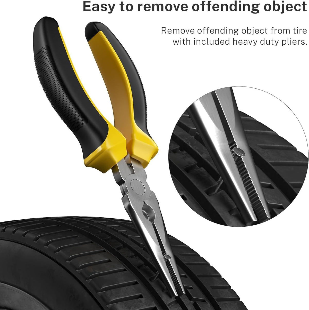 AUTOWN Tire Repair Kit - 68pcs Heavy Duty Tire Plug Kit, Universal Tire Repair Tools to Fix Punctures and Plug Flats Patch Kit for car Motorcycle, Truck, ARB，ATV, Tractor, RV, SUV, Trailer