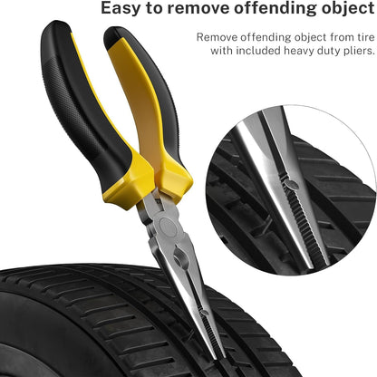 AUTOWN Tire Repair Kit - 68pcs Heavy Duty Tire Plug Kit, Universal Tire Repair Tools to Fix Punctures and Plug Flats Patch Kit for car Motorcycle, Truck, ARB，ATV, Tractor, RV, SUV, Trailer