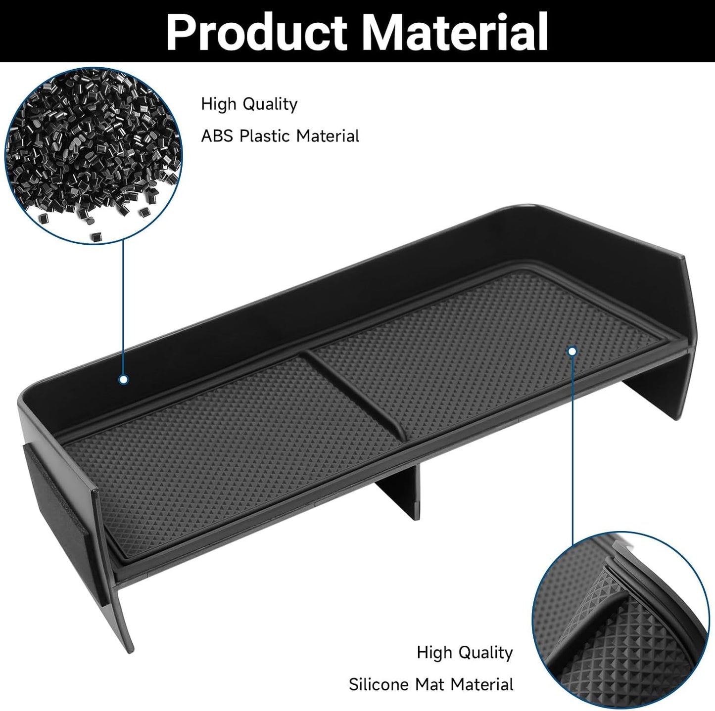 Glove Box Dividers Organizer Compatible with Toyota 2016-2020 2021 2022 2023 Tacoma Accessories Black ABS Material Center Console Organizer