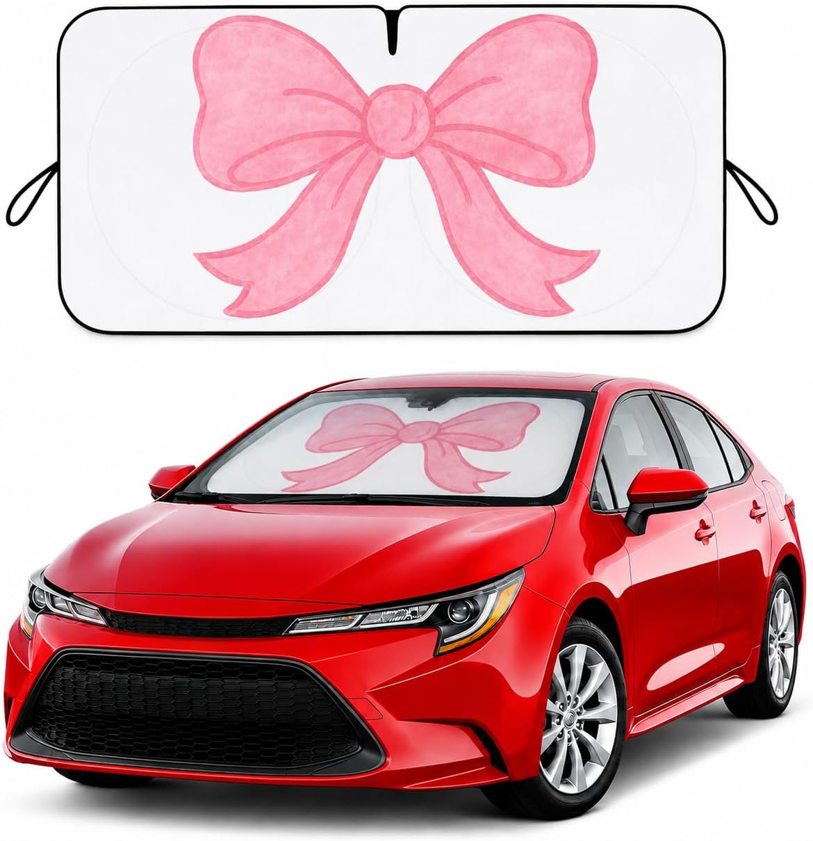 Car Windshield Sun Shade, Funny Cartoon Eyes Sun Visor for Car Windshield Universal Fits Sedan Compact Car Hatchback SUV, UV Heat Protection - 59 x 27.5