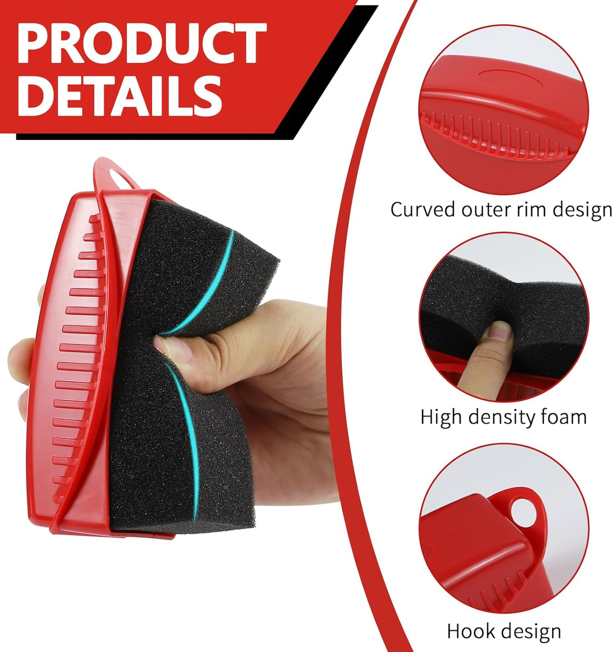 2PCS Tire Dressing Applicator, Car Tire Applicator Dressing Shine Sponge, Reusable Tire Dressing Applicator Pads with Lid, Wheel Applicator Foam for Car Detailing Cleaning (Gray)