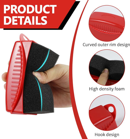 2PCS Tire Dressing Applicator, Car Tire Applicator Dressing Shine Sponge, Reusable Tire Dressing Applicator Pads with Lid, Wheel Applicator Foam for Car Detailing Cleaning (Gray)