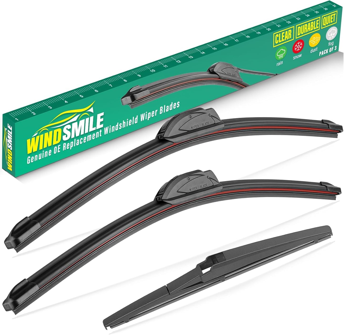 26" 16" 11" Windshield Wiper Blades Replacement for Chevrolet Chevy Trax 2024 2025 2026 Premium All Weather Front Rear Wipers Set - OEM Quality (Pack of 3) - Colors E