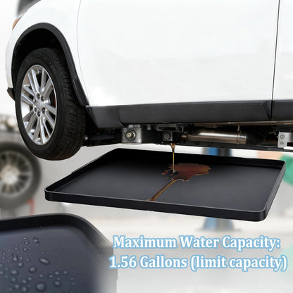 Oil Drip Pan for Under Car, Oil Spill Mat for Garage Floor Waterproof Driveway Outdoor Oil Drip Tray Silicone Oil Drip Pan No Splatter Non-Slip Oil Catch Pan Easy to Clean Reusable