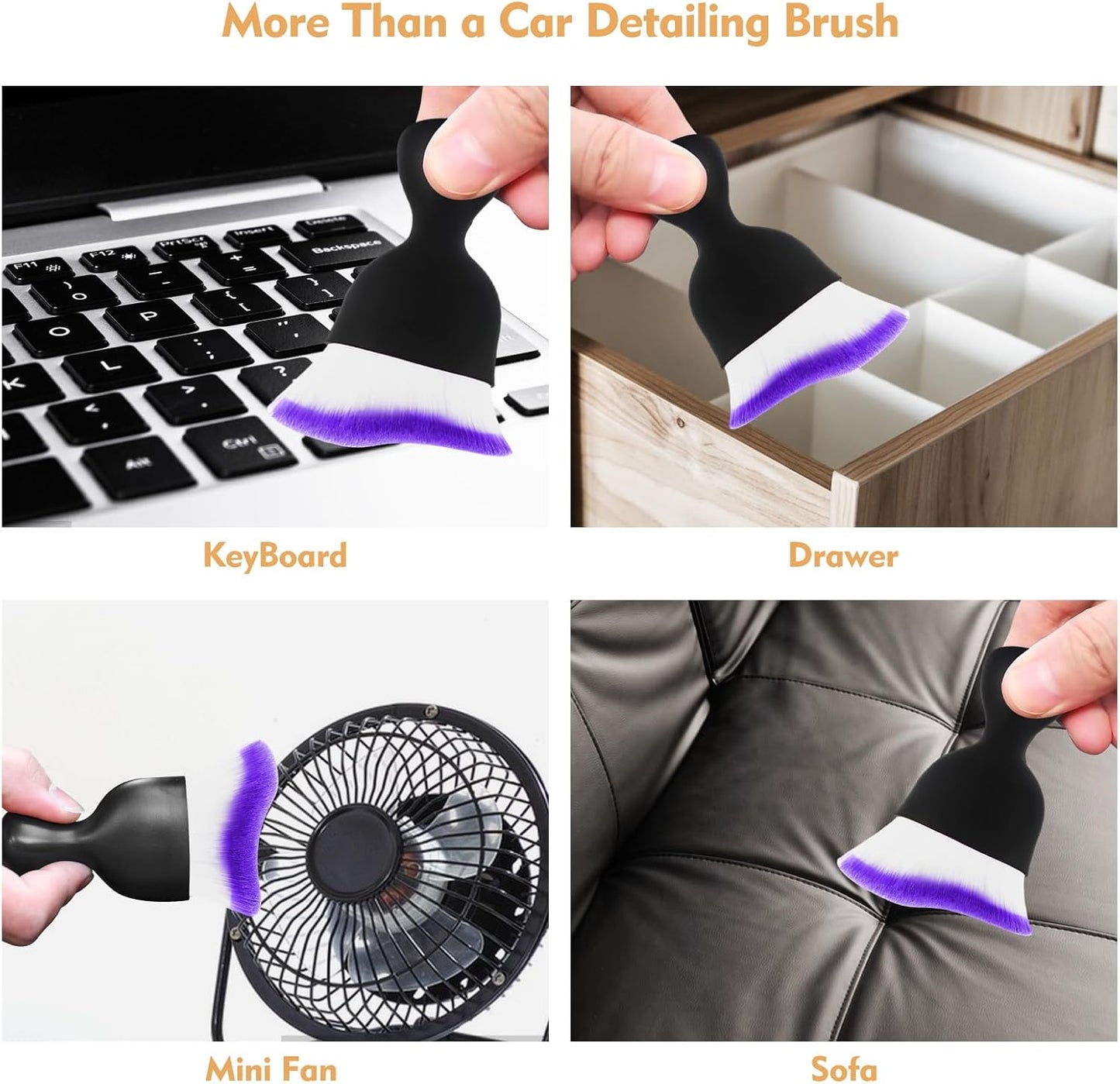 Car Interior Cleaning Brush Car Duster Interior with Ultra Soft Bristles Auto Detailing Brushes Dusting Car Accessories for Dashboard, AC Vents, Leather, Scratch-Free (1Pack)