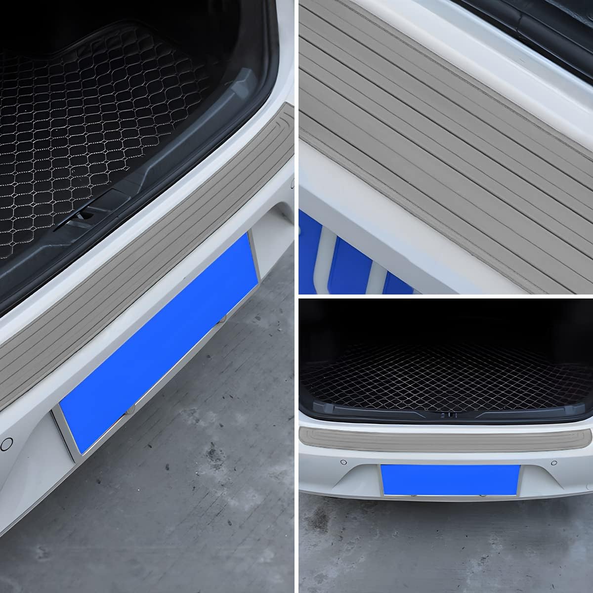 Car Rear Bumper Protector Guard, Anti-Scratch Abrasion Rubber Trunk Door Entry Sill Guard, Non-Slip Vehicle Trim Cover Protection Strip, Car Accessories for Most Cars and SUV (Black/Red/35.4" x2.7)