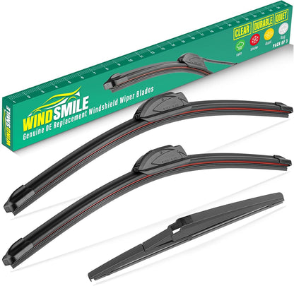 26" 16" 12" Windshield Wiper Blades Replacement for Toyota RAV4 2019 2020 2021 2022 2023 2024 2025 RAV 4 / Mazda 5 2006-2015 Premium All Weather Front Rear Wipers Set - OEM Quality (Pack of 3) - Colors A