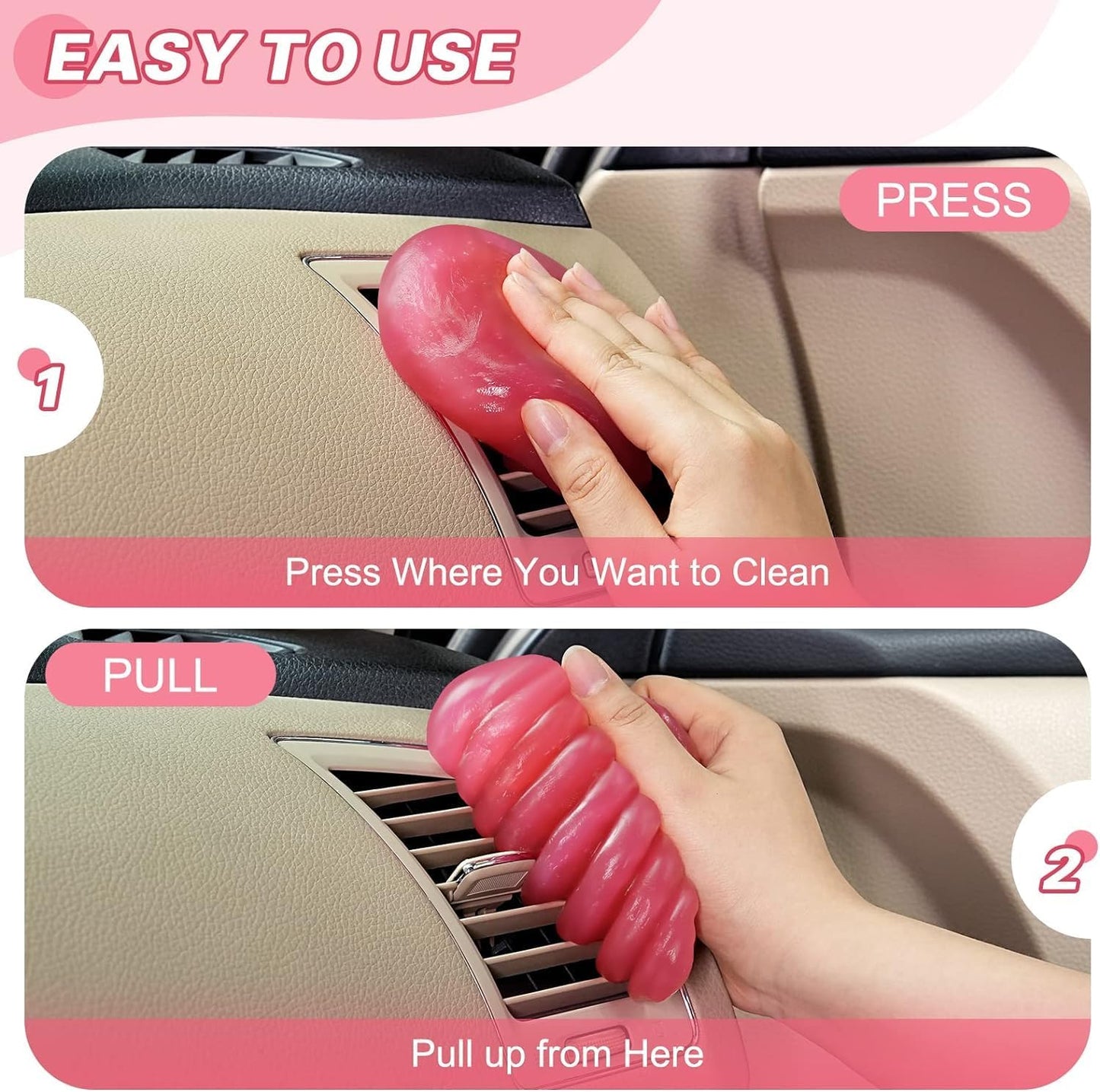 PULIDIKI Car Cleaning Gel Cleaning Putty Car Interior Cleaner Car Detailing Kit Car Cleaning Slime Car Cleaning Supplies Car Accessories Gifts for Men Women Purple