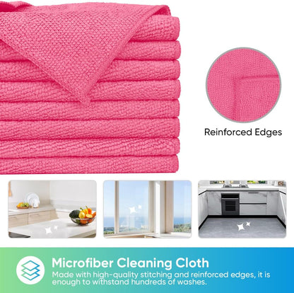 HOMEXCEL Grey Microfiber Cleaning Cloth, 12 Pack Premium Microfiber Towels for Cars, Lint Free, Scratch-Free, Highly Absorbent, Reusable Cleaning Rags for Car, Household, Kitchen, Window, 11.5"X11.5"
