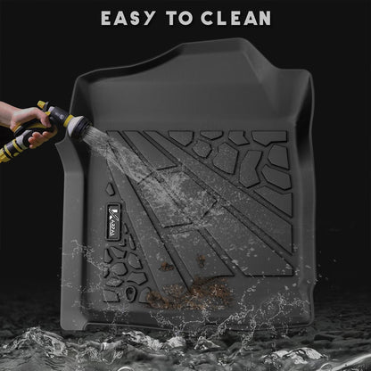 KARPAL Floor Mats for 2007-2013 Chevy Silverado & GMC Sierra 1500 Crew Cab / 2007-2014 2500/3500 HD(Footwell Coverage), All-Weather TPE Custom Fit Floor Liners Car Accessories