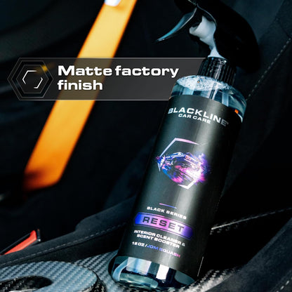 Blackline Luxury Scented Leather Interior Car Cleaner Reset Deep Cleans & Deodorizes All Surfaces, pH-Neutral High-Foam Formula, Long-Lasting Premium Fragrance and Deodorization for Car - Wild Cherry