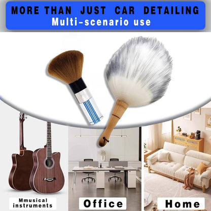 Car Interior Dusting Brush Auto Dust Sweeping Soft Brush Automotive Mini Duster Interior Cleaning Brush for Car Air Vent,Dash,Seat Microfiber Sweep Detailing Brushes Dust Removal Tools 3PCS