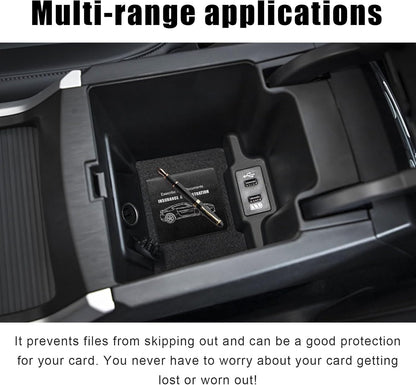 4 PCS Car Registration and Insurance Holder, Vehicle Glove Box Organizers with Closure for License Document, Auto Essential Paperwork Wallet Case Holder, Car Accessories (Black, Car Logo)