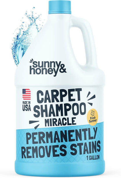 Sunny & Honey Heavy Duty Carpet Cleaner Solution for Machines - Powerful Stain and Surface Odor Eliminator For New and Deep-set Pet Messes - For Rugs, Couches and Upholstery (32fl oz, Spring Mint)