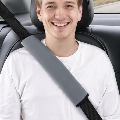 Extra Long Car Seat Belt Cover, 2Pack Waterproof Seatbelt Shoulder Pad for Comfortable Driving, Soft Seatbelt Strap Covers for Adults Kids Women & Men, Machine Washable, Grey