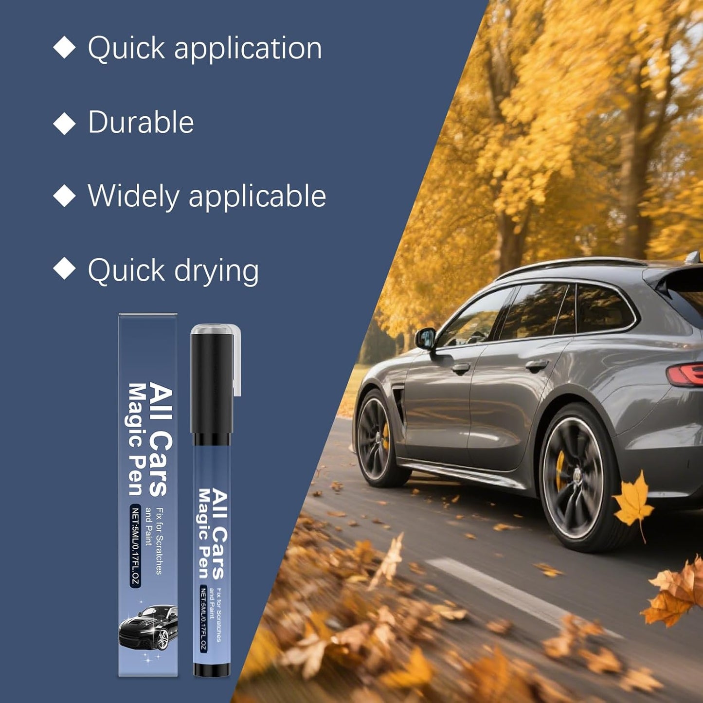 Magic Car Scratch Remover Pen, 2026 Upgraded Quick Car Paint Repair Pen,Lightweight and Fast,Long-Lasting,Universal Car Touch Up Pen for All Vehicles (Pack of 1)