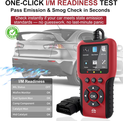 2026 Enhanced Universal OBD2 Scanner, Check Engine Code Reader - 65000+ Fault Codes, Live Data, I/M Readiness, Battery Voltage Check, Read & Clear Error Codes for All OBDII Protocol Car 1996+