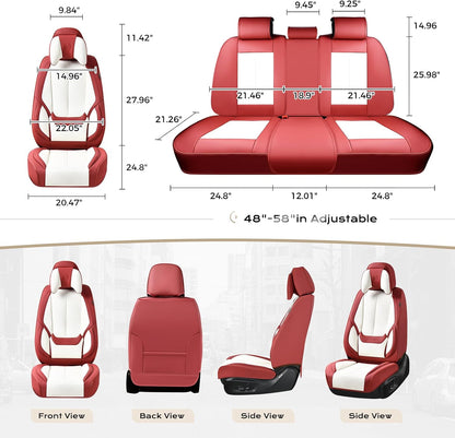 Coverado Seat Covers Full Set, Black Seat Covers for Cars 5 Seats, Car Seat Protector, Waterproof Nappa Leather Car Seat Cushion, Front and Rear Car Seat Cover Fit for Most Sedans SUV Pick-up Truck - Colors B