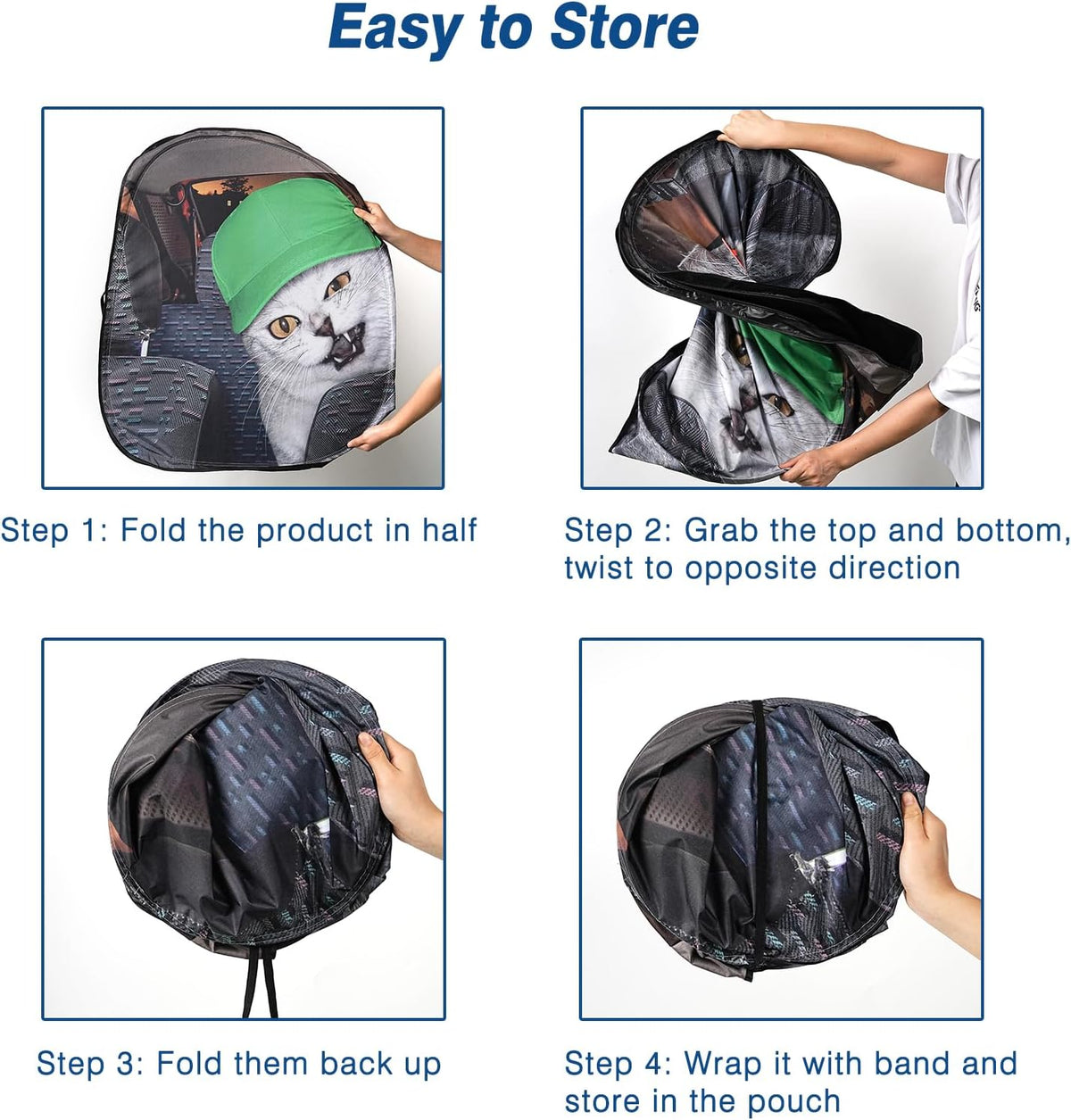 Windshield Sun Shade - Car Sun Shade Windshield, Reflector Sunshade Offers Ultimate Protection for Car Interior, Foldable Front Window Fit for Hatchback, Truck, SUV, MPV
