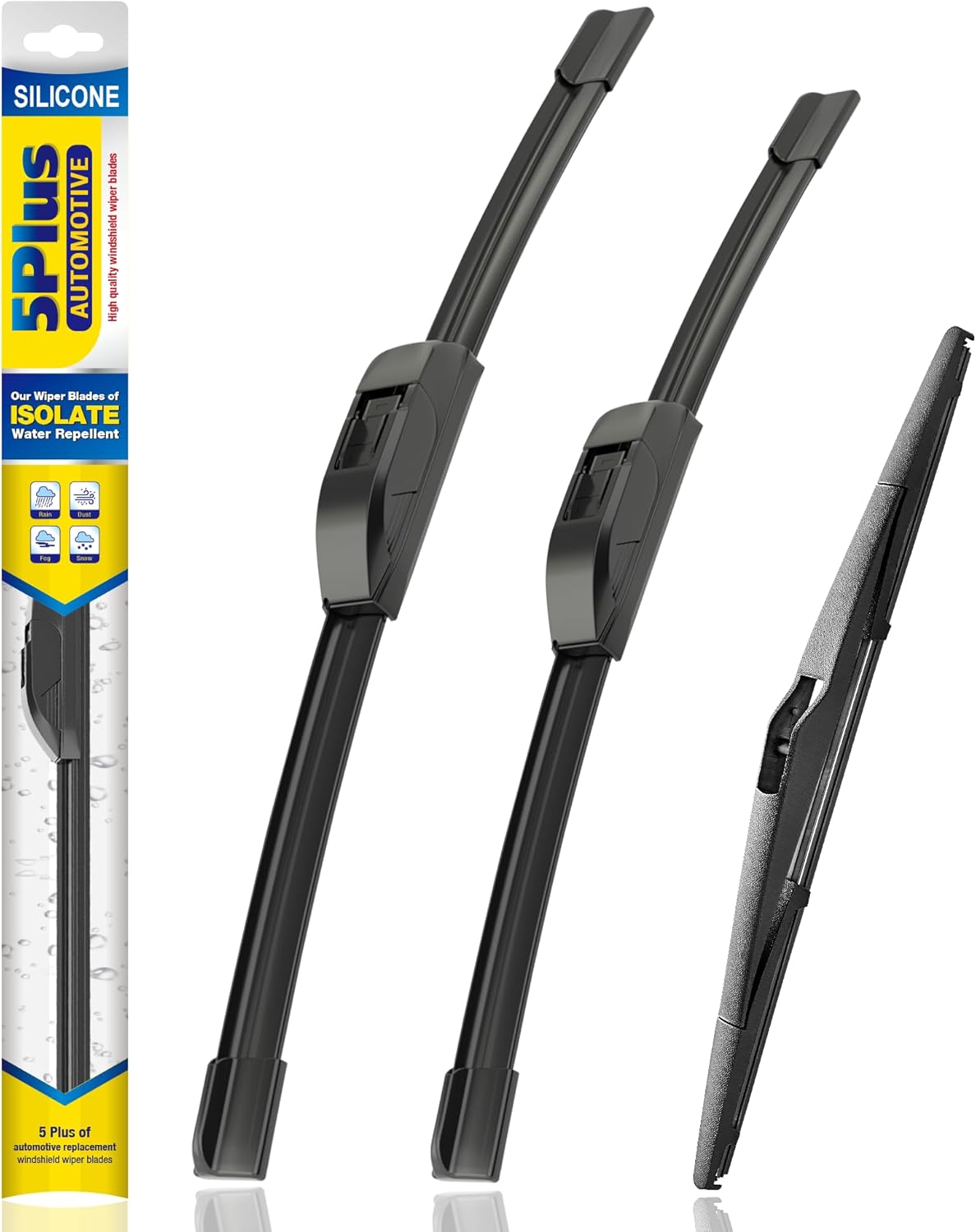 5 PLUS® Silicone Windshield Wipers Replacement for 2019-2024 Toyota RAV4/ 2006-2015 Mazda 5 Wiper Blades(Set of 3), Windshield Wiper Blades For My Car-26"/16"/12" - Colors B