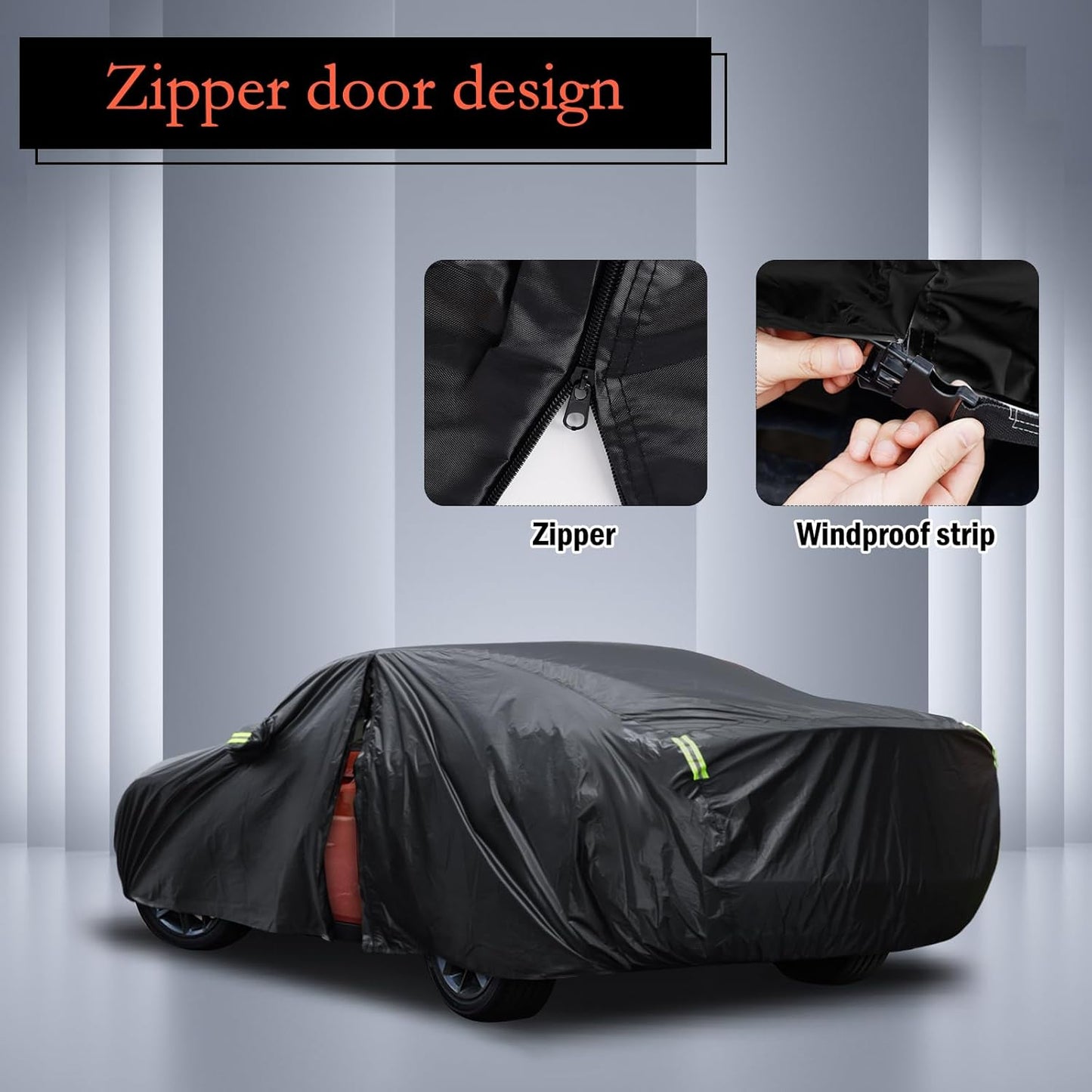 Car Cover Custom Fit for Toyota Corolla 2000-2025, Honda Civic 1991-2025, Waterproof All Weather Full Exterior Cover Rain Sun Protector Car Cover with Door Zipper