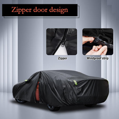 Car Cover Custom Fit for Toyota Corolla 2000-2025, Honda Civic 1991-2025, Waterproof All Weather Full Exterior Cover Rain Sun Protector Car Cover with Door Zipper