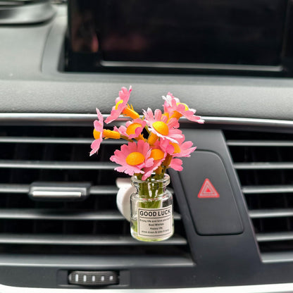 Set of 4 Cute Flower Bouquet Car Air Freshener Vent Clips, Mini Artificial Flowers for Car Air Vent Decoration, Auto Interior Dashboard Ornament Accessories