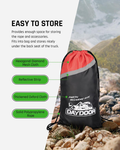 DAYDOOR Recovery Tow Rope Kit with 2 Soft Shackles, 7/16 Inch x 30 ft 31,200 Lbs UHMWPE Tow Strap, Synthetic Towing Rope Recovery Kit for ATV, UTV, SUV, Cars (Gray)