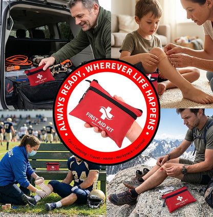 Protect Life Doctor Developed Mini First Aid Kit, 100 Piece Waterproof Emergency Kit for Car, Boat, Camping & Travel, Includes Emergency Blanket, Tourniquet & First Aid Guide