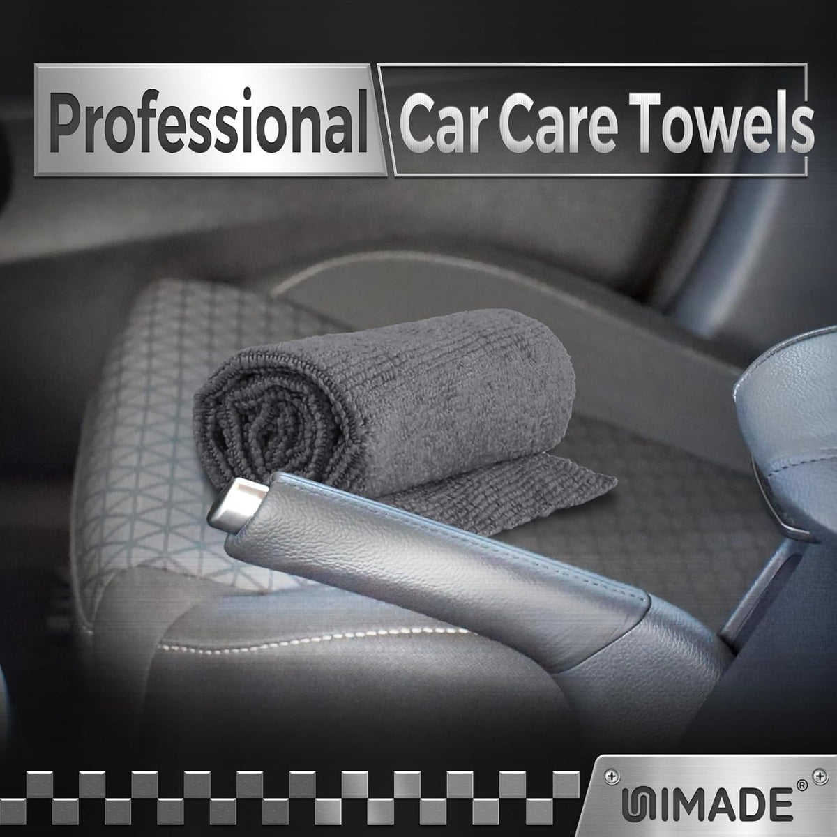 UNIMADE Microfiber Cleaning Cloth, 100 Pack Microfiber Towels for Cars Commercial Grade Work Rags Bulk Detailing Cloth for Automotive Bar Mechanic Restaurant Garage Housekeeping, 11.5"x 11.5", Grey