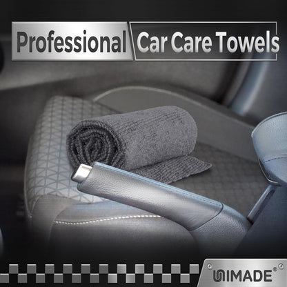 UNIMADE Microfiber Cleaning Cloth, 100 Pack Microfiber Towels for Cars Commercial Grade Work Rags Bulk Detailing Cloth for Automotive Bar Mechanic Restaurant Garage Housekeeping, 11.5"x 11.5", Grey