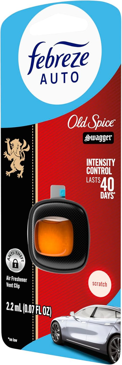 Febreze AUTO Air Freshener, Odor-Fighting Automotive Vent Clip, Midnight Storm Scent, 8 Count