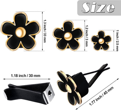 Frienda 6 Pcs Daisy Flower Air Vent Clip Accessories Air Conditioning Outlet Clip Car Air Freshener Dashboard Accessories Charm Car Inter Decor(3 cm, 3.3 cm,White)