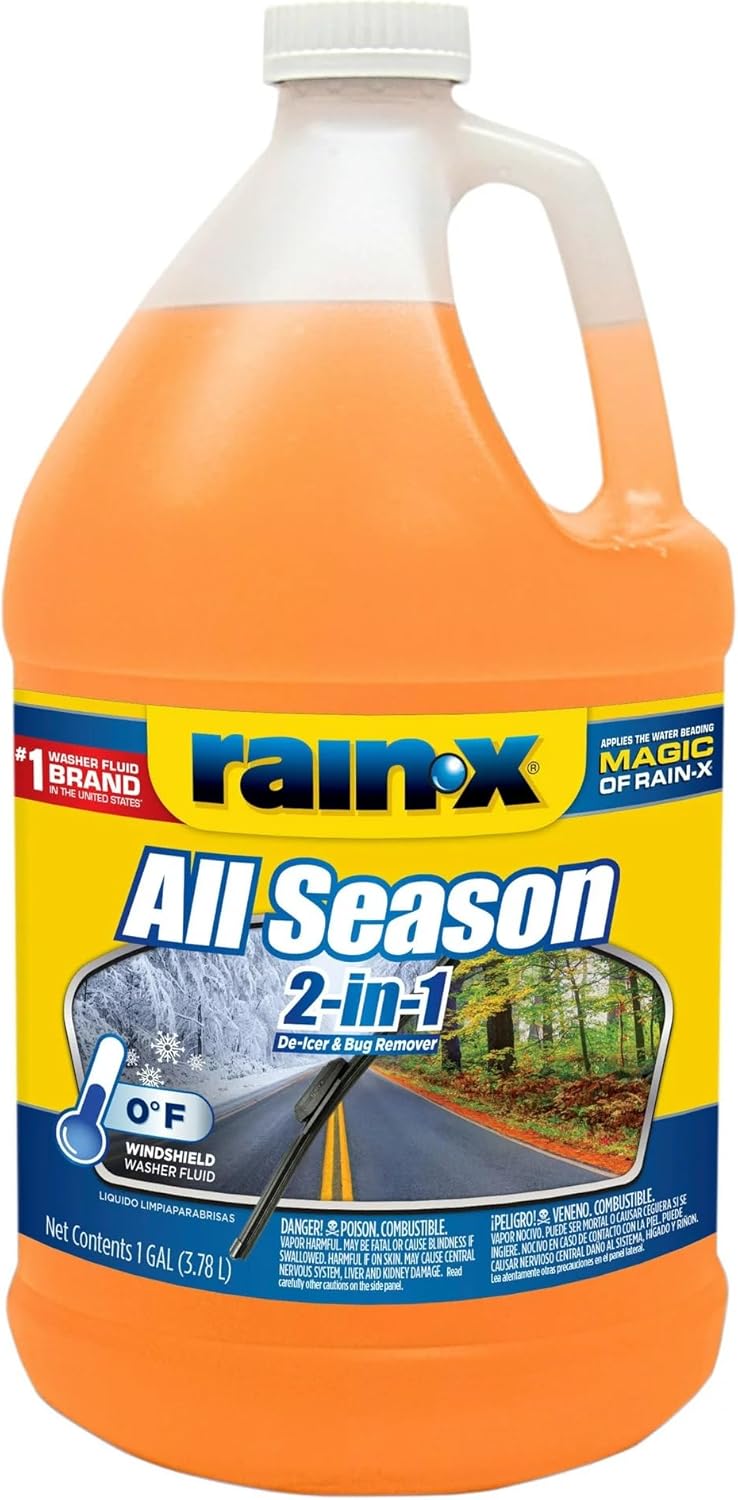 Rain-X All Season 0°F 2-in-1 De-Icer & Bug Remover Windshield Washer Fluid - 1 Gallon