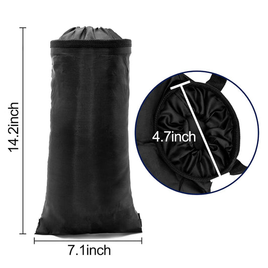 2 Pcs Car Trash Bag Car Trash Can Hanging Back Seat Car, Car Garbage Bag with Storage Pockets, Washable Eco-Friendly Car Garbage Can for Outdoor Traveling & Home Use (Black)