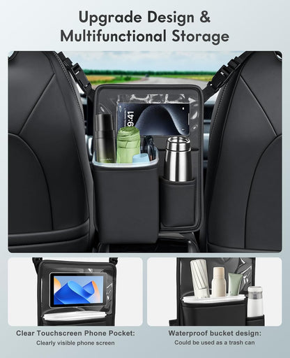 FLORICH Car Seat Gap Filler, Pro-Seats Gap Filler Organizer and Storages 2-in-1, Premium Leather Center Console Organizer, Car Organizer Front Seat Universal Fit for Car SUV Truck